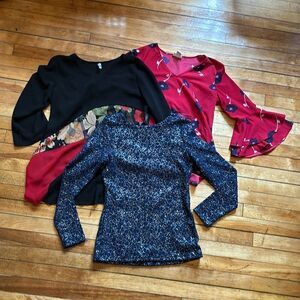 Bundle of Three Women’s assorted long sleeve tops size medium